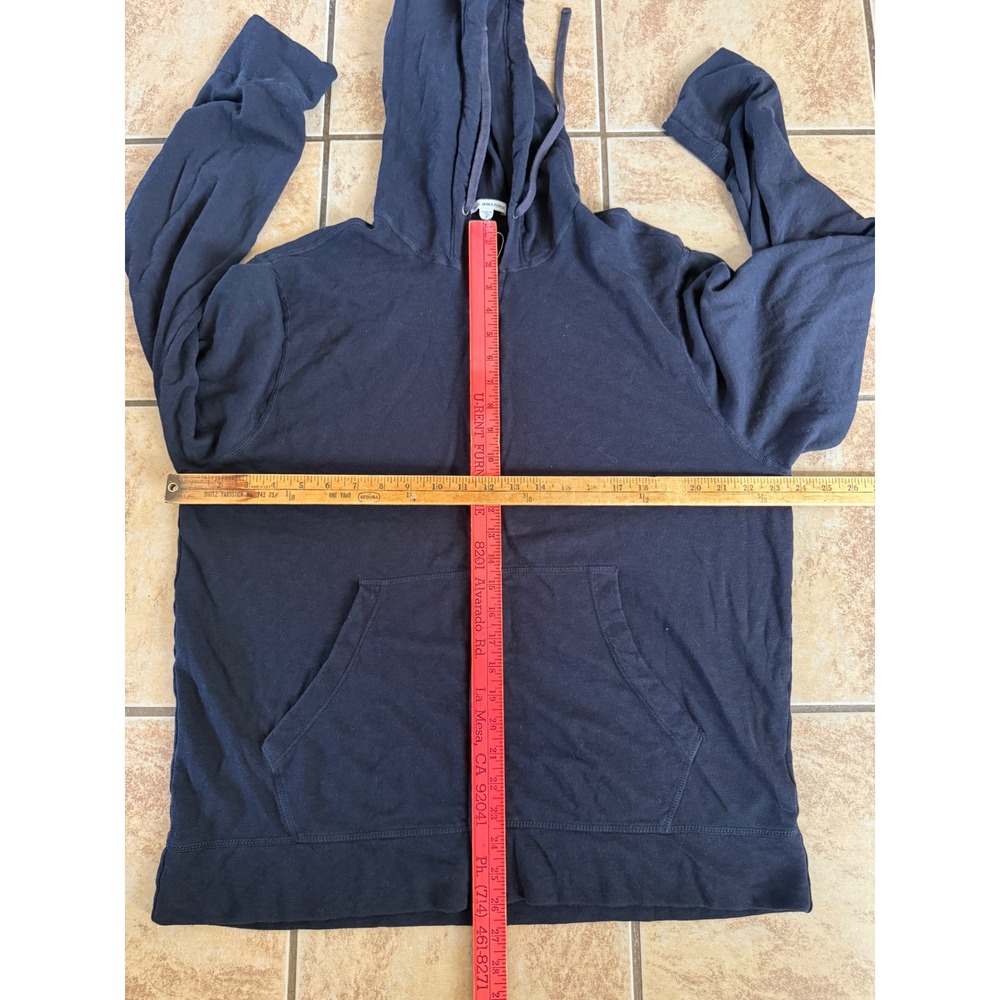 James Perse Mens Supima Cotton Costa Rica Graphic Zip Hoodie Navy Blue Size 4 - Picture 6 of 6
